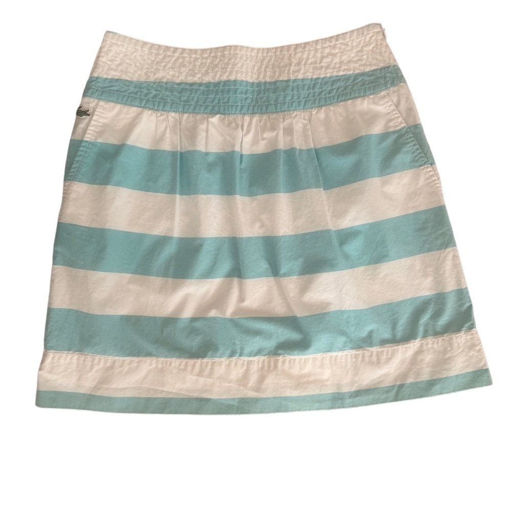 Lacoste Teal White Preppy Tennis Golf Mini Skirt Academic Academia 34 (US 26)